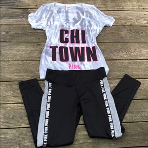 Pink Tee and yoga pant bundle